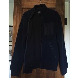 Navy Blue J Crew Sherpa Outerwear Jacket